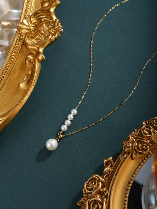 子佩集【潮汐女神】银S925珍珠惜王妃套链项链【MLTL064】吊球镀金2602 商品图3