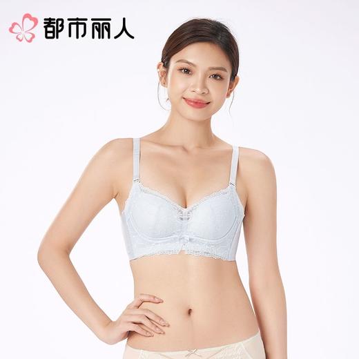 都市丽人内衣B杯中厚文胸蕾丝内衣无磁内衣3/4杯内衣四排四扣无钢圈LBCAA2 商品图1