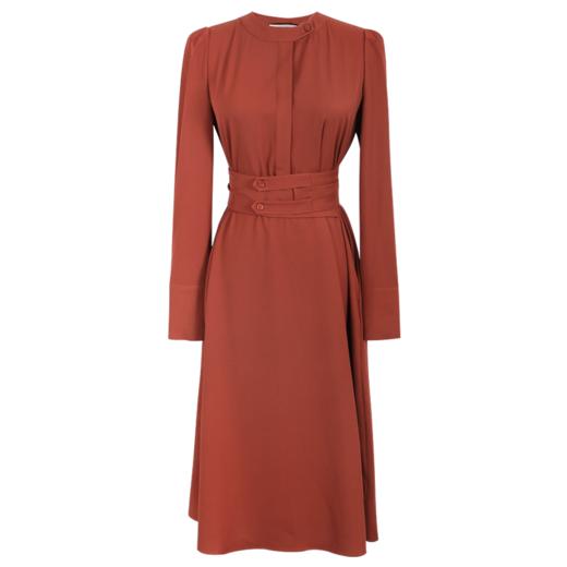 剩S/XL/XXL 米思阳秋装新款时尚气质复古中长款收腰显瘦长袖连衣裙女5706 商品图4