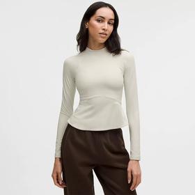 点此购买 露露春秋季女士下摆微喇半高领长袖T恤 ss 341800