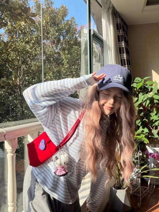 【赵露思/徐若晗同款】de*i 蓝白条纹冰镇感针织T恤 商品图6