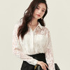 剩S/M/L/XL 芳外春季新款气质淑女蕾丝衬衣镂空设计感白色长袖衬衫女0234 商品缩略图1