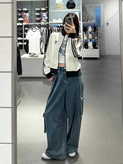 F031052新款女子针织运动宽松夹克外套三条纹长袖夹克 商品图8