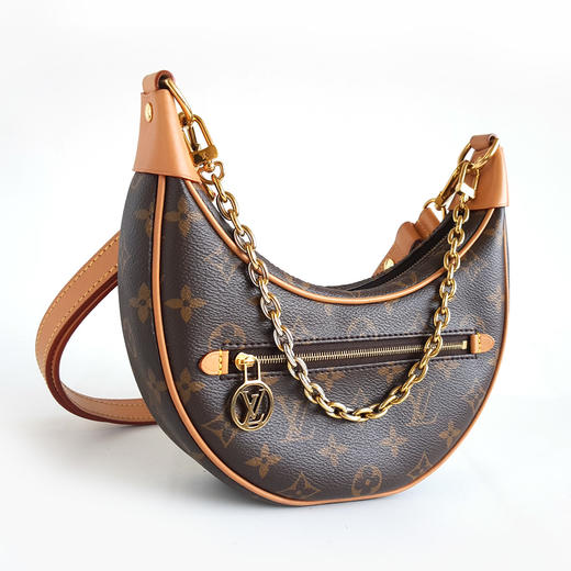 【95新】LV路易威登LOOP系列M81098棕色老花LOOP月牙包豌豆包单肩腋下包女士090326AK14 商品图4