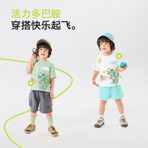 [冰感速干]bduck小黄鸭童装宝宝短袖t恤夏装男童半袖凉感儿童上衣90-150 BF2701022 商品图1