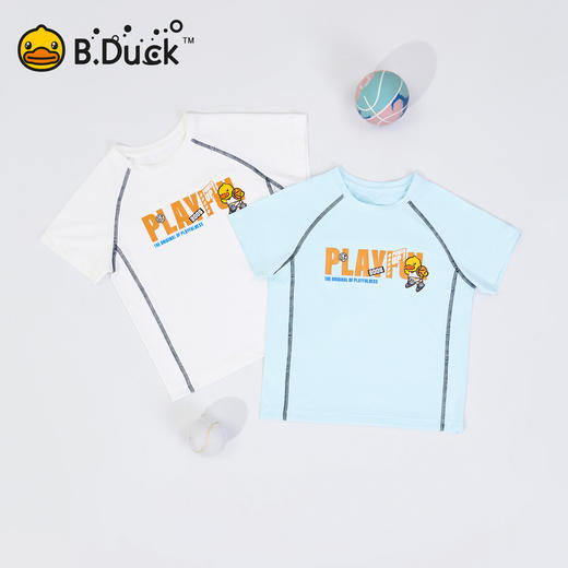 [速干]bduck小黄鸭童装男童短袖儿童吸湿排汗运动上衣夏款透气T恤110-160 BF2701040 商品图1