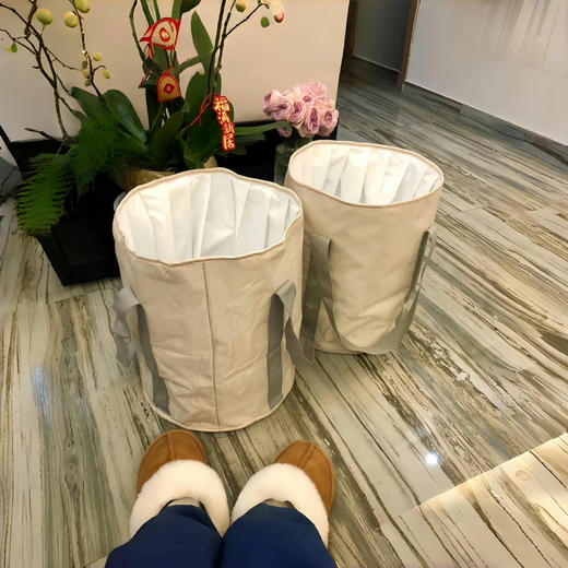 E24192便携式泡脚桶带盖款奶油色 商品图0