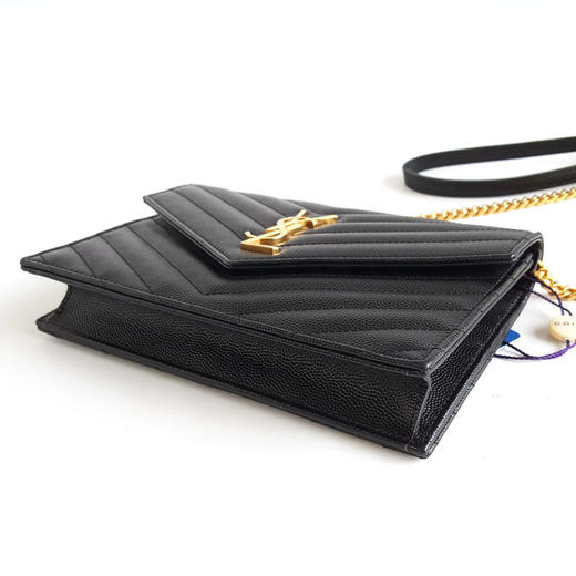 【95新】YSL圣罗兰393953黑金鱼子酱信封woc链条包单肩包女士060326AK09 商品图7