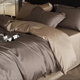 轻奢高支~100s全棉长绒棉四件套纯棉纯色双拼被套床单简约床上用品套件