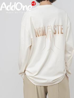 AddOne+1瑜伽Namaste设计亲肤圆领长袖情侣T-Oversize版