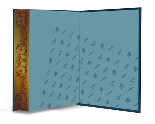 【真皮定制款】《双城记》，封面蓝色山羊皮装订，书口三面鎏金+丝印花纹，欧式竹节 商品图3