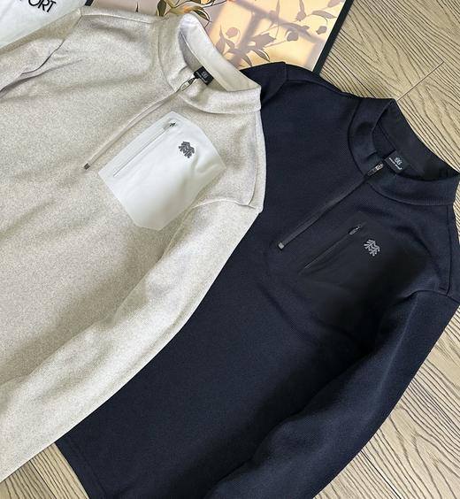 点此购买 可隆春秋季男士户外加绒小立领半拉链运动针织长袖打底衫 hbj 341847 商品图5