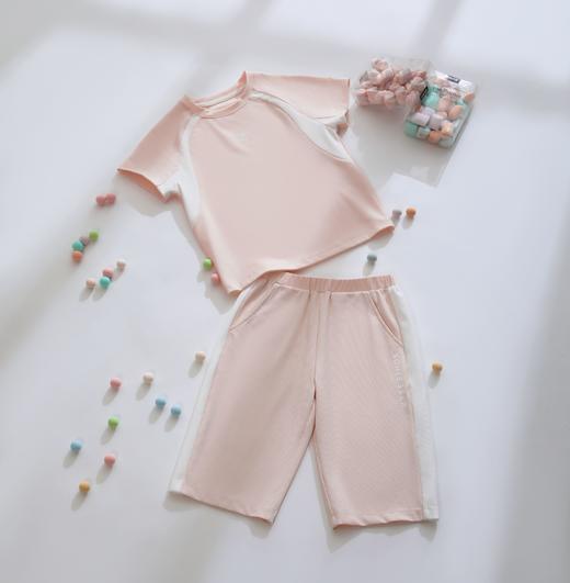 【曼波格防晒外穿系列】舒雅童装女童短袖中裤家居套装  防晒UPF50+ 凉感 3A抗菌3F/26197H 商品图3