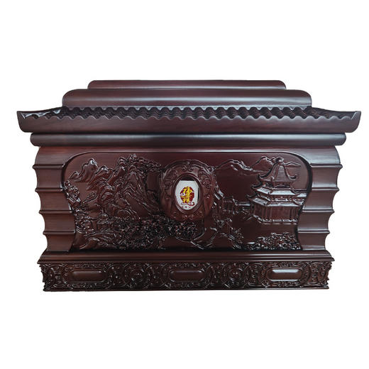 名贵实木世代兴旺纯实木骨灰盒 富贵平安男女同款寿盒 商品图0