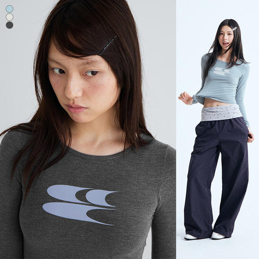 CryingCenter 兰精莫代尔云感高弹基础修身长袖打底衫 哭喊中心 商品图1