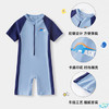 ASK JUNIOR泡温泉男童泳衣夏装连体式儿童泳装短袖中大童游泳衣 蓝色 160 商品缩略图1