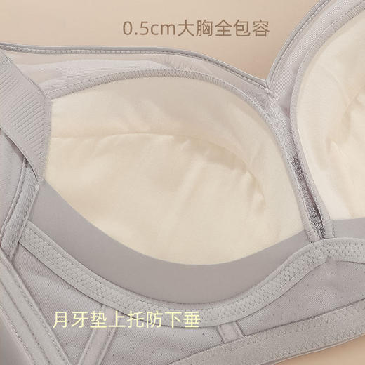 ZYQ-506  大胸聚拢内衣女舒适莫代尔睫毛蕾丝薄款透气收副乳调整型无磁文胸（单件） 商品图1