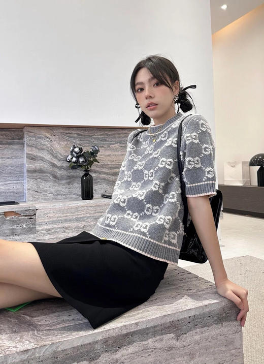 古驰羊毛结子绒缝线提花短袖 商品图6