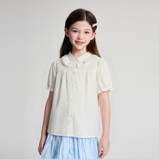 笛莎/Deesha 2026年夏季新款中童衬衫短袖开襟衬衫 商品图1