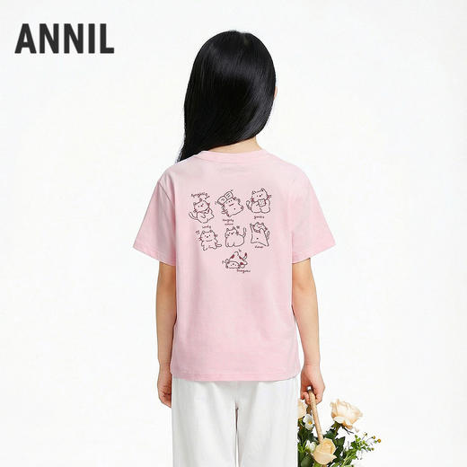 女童圆领短袖针织衫夏季新款安奈儿童装EG621761 商品图2