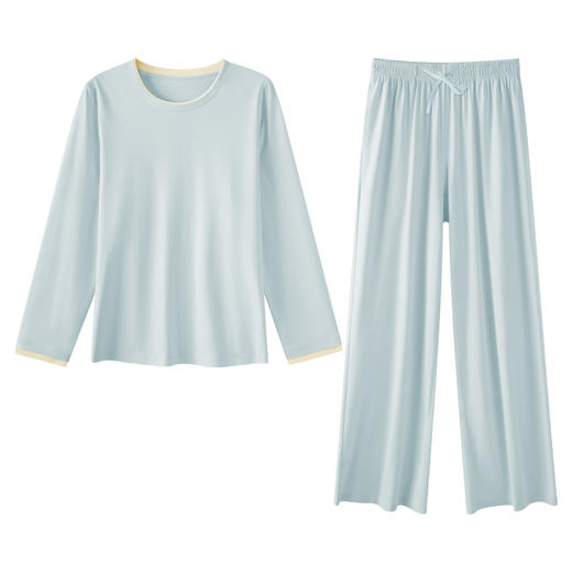 爱帝女式轻体棉莫代尔圆领长袖家居服套装 商品图9