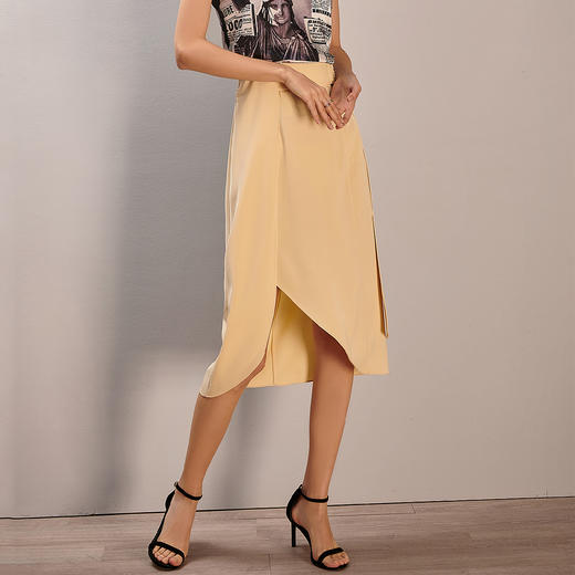 剩S/M/L/XL 芳外新款立体裁剪半身裙开叉A字半截裙女8T21AI0370 商品图1
