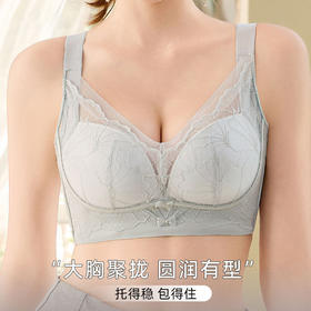 ZYQ-563  大胸聚拢内衣莫代尔舒适薄款透气蕾丝性感上托收副乳无磁调整文胸（单件）