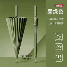 赠送伞套【加大不湿身❗皮柄直杆伞】16骨雨伞自动伞大号超大直杆长柄雨伞晴雨两用。rh