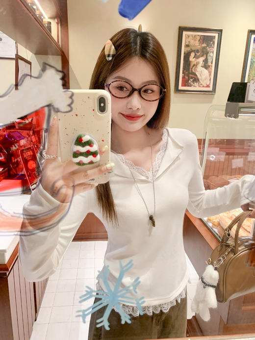 【110元任选2件】现货！ 韩系蕾丝边长袖 商品图5