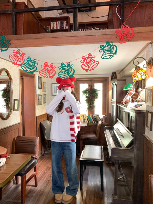 【110元任选2件】现货！韩系苹果印花加绒打底衫 商品图8