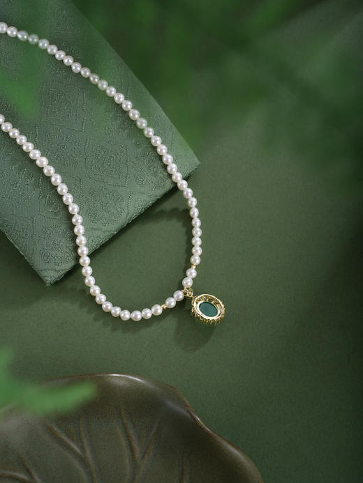 子佩集【‌璀璨韶光】珍珠惜王妃项链【XXXL023】绿玉髓椭圆双色2602 商品图6