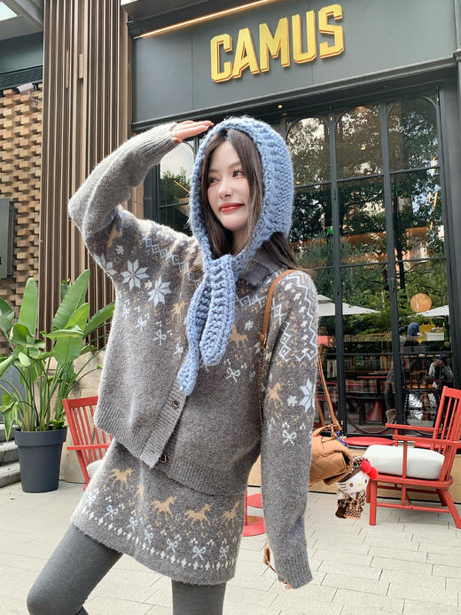 【110元任选2件】现货！ 费尔岛毛织半裙 商品图11