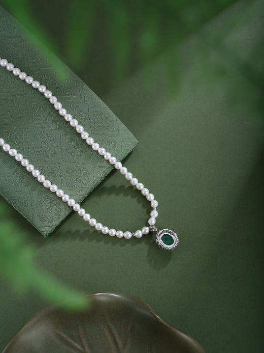 子佩集【‌璀璨韶光】珍珠惜王妃项链【XXXL023】绿玉髓椭圆双色2602 商品图7