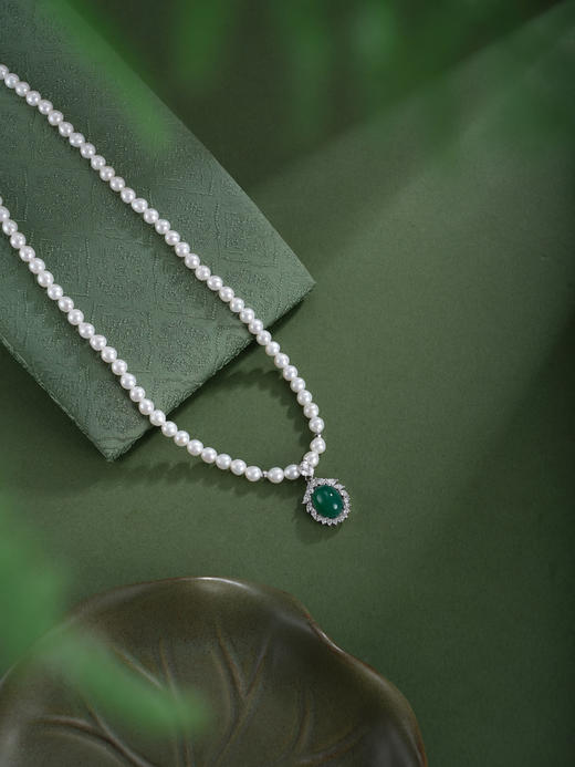 子佩集【‌璀璨韶光】珍珠惜王妃项链【XXXL023】绿玉髓椭圆双色2602 商品图2