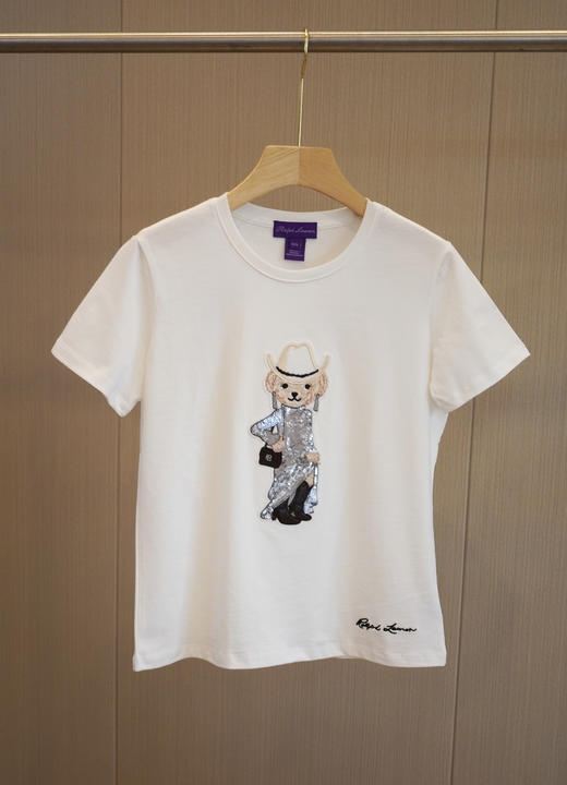 RL高端线原单“老钱风”重磅亮片熊刺绣T恤 商品图10