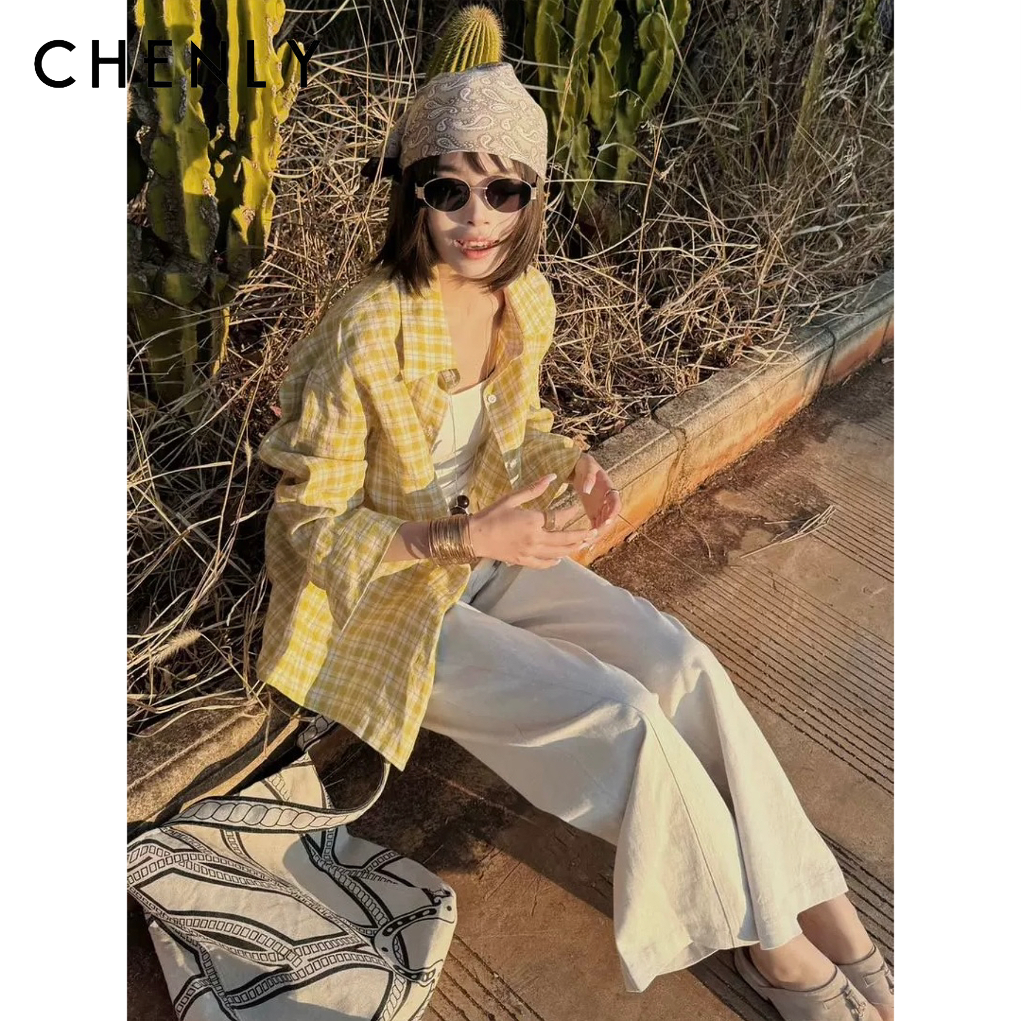 尘衣｜26SS色织亚麻格子衬衫