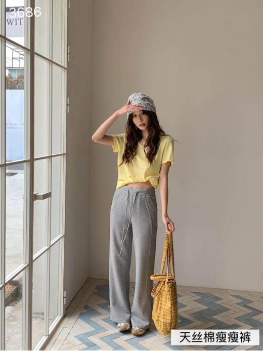 🌈【骆柒柒〈Lu感天丝棉空气瘦瘦喇叭裤〉】对于女生来说，❣️买裤子，舒适度永远是第一位的 🔥——再好看的裤子，要是勒腿、磨皮肤、不透气，也只能压箱底。 商品图5