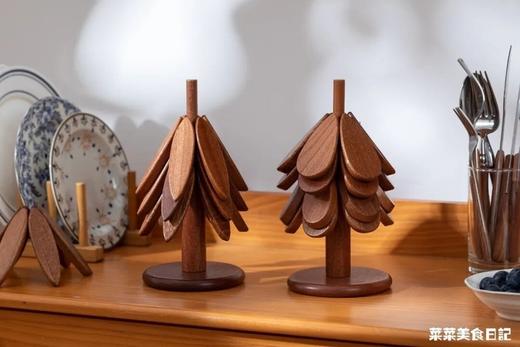 Trees&wind树型隔热餐垫4片|是隔热垫也是装饰品！高颜值耐高温，乌檀木整木质感好 商品图5
