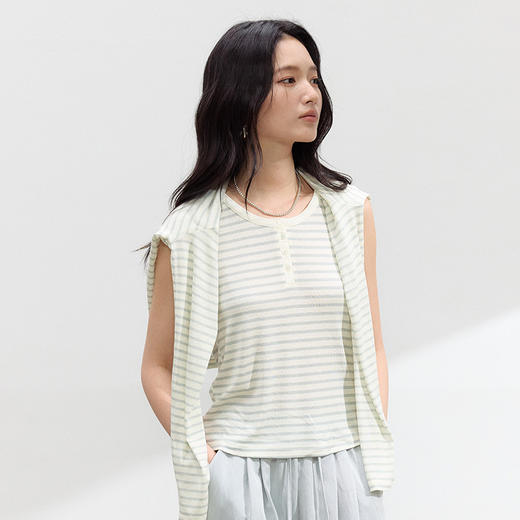 （合作款）【2026夏季新品】螺纹亚麻 · 纽扣背心yc0409008 商品图2