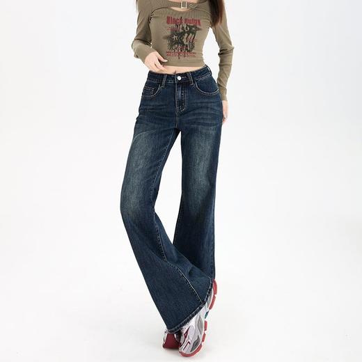 【春季穿搭】复古微喇牛仔裤女2026新款高腰显瘦直筒不贴腿休闲宽松牛仔裤女 商品图3