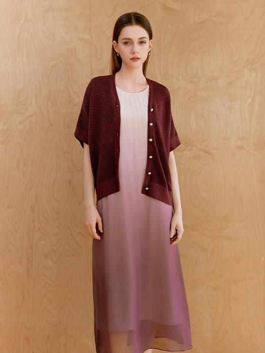 【连肩袖开衫外套】26年春夏新品女士棉质V领针织开衫小外套 商品图0