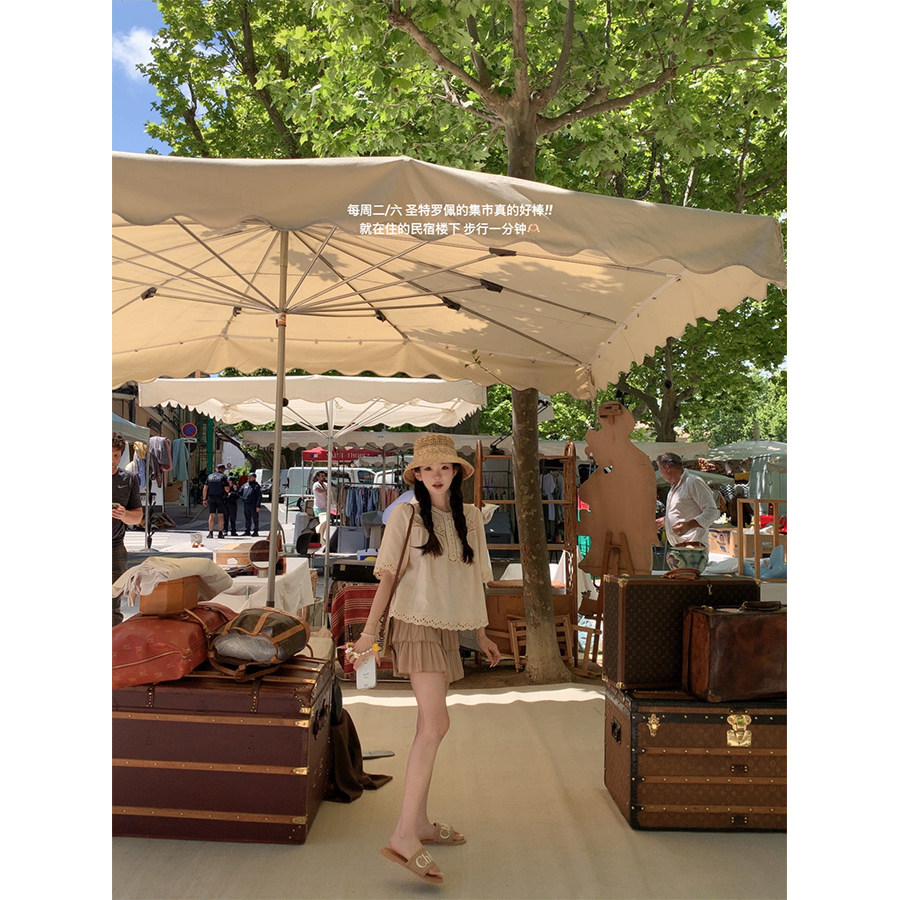 金蘑菇菇 周末集市 / 苎麻绣花 自然系南法少女