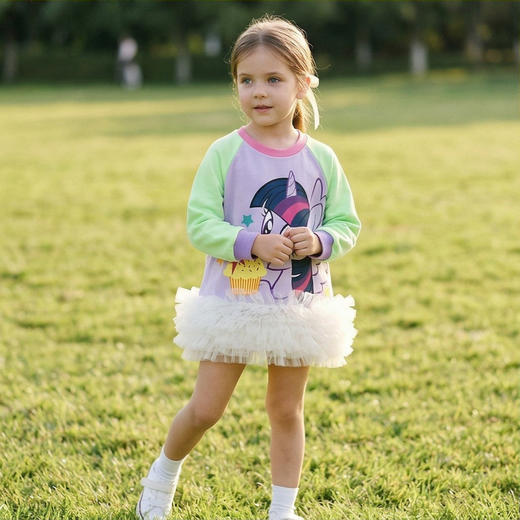 小马宝莉联名年衣童装卫衣春季新款女童小马宝莉春季拼接花边卫衣N1261008A06 商品图1
