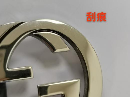 411924KGDHX8449100 古驰GUCCI 【互扣式双G皮带】古驰男士黑灰色板扣式4CM宽腰带【100cm】 商品图5