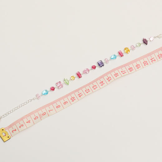 彩色糖果锆石方糖手链高级感森系串珠手饰爆款配饰手链-纪念日百货门店同款166094844 商品图4