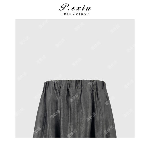 100%桑蚕丝香云纱法式气质A字显瘦松紧腰半身裙 JM9176 商品图2