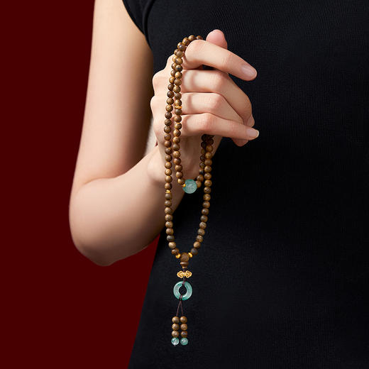 【故宫饰品】福禄平安沉香足金黄金手串女款文创母亲节生日礼物妈妈 商品图1