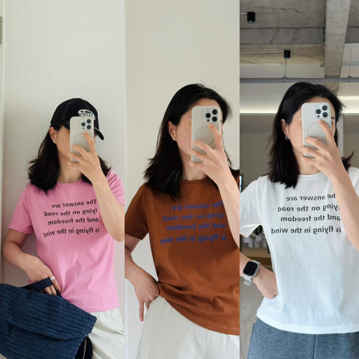 3924独领气质~松弛字母复古圆领短袖T【包邮+三天无理由退换】 商品图0