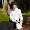 西子/白兰地100精梳棉经典贵气拉夫领花边白色上衣/SYHJ0287 商品缩略图3
