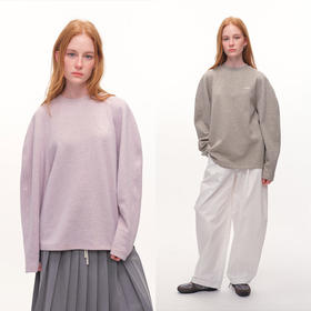 UMILAB｜轻氧日记*建筑感构型 简约混色花纱廓形插肩logo卫衣T788